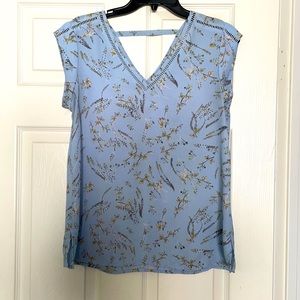 Blue floral blouse